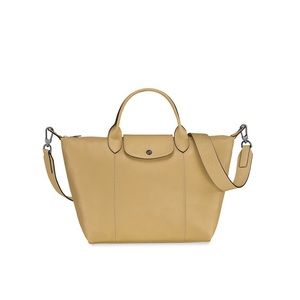 Longchamp Medium Le Pliage Cuir Top Handle Bag